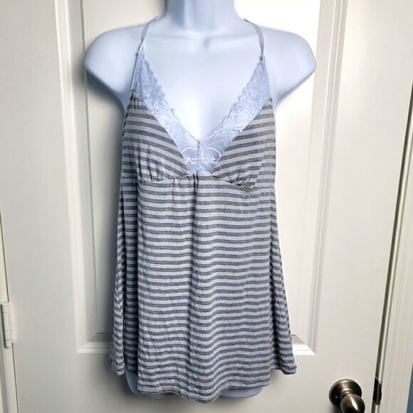 NWT- ADORE ME Striped Lacy Sleep Tank - Picture 1 of 9